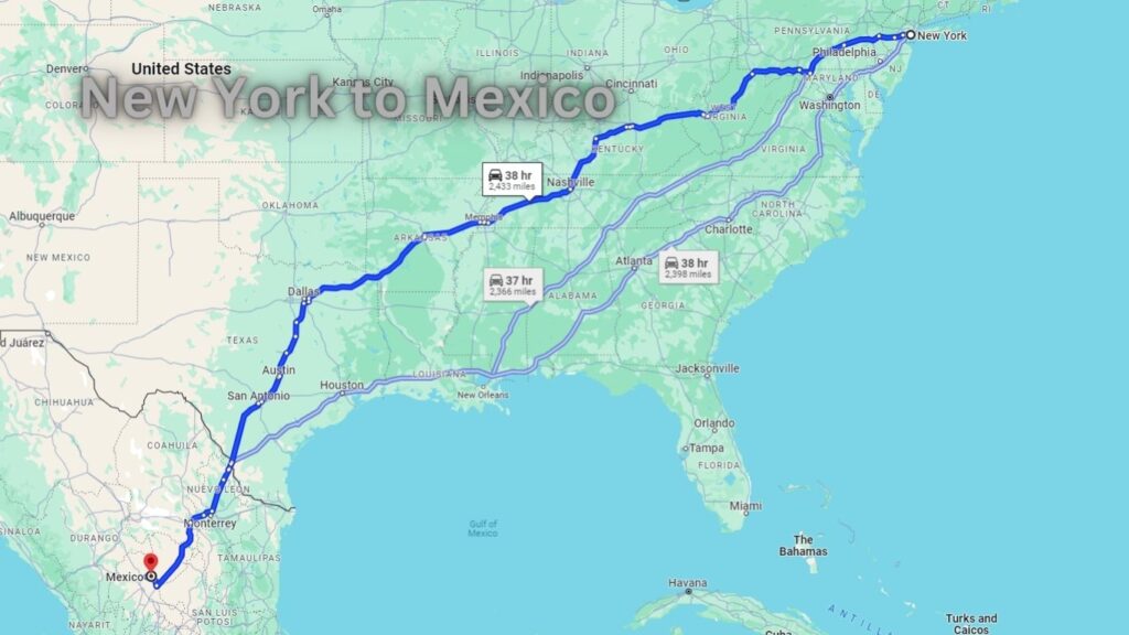 New York to Mexico