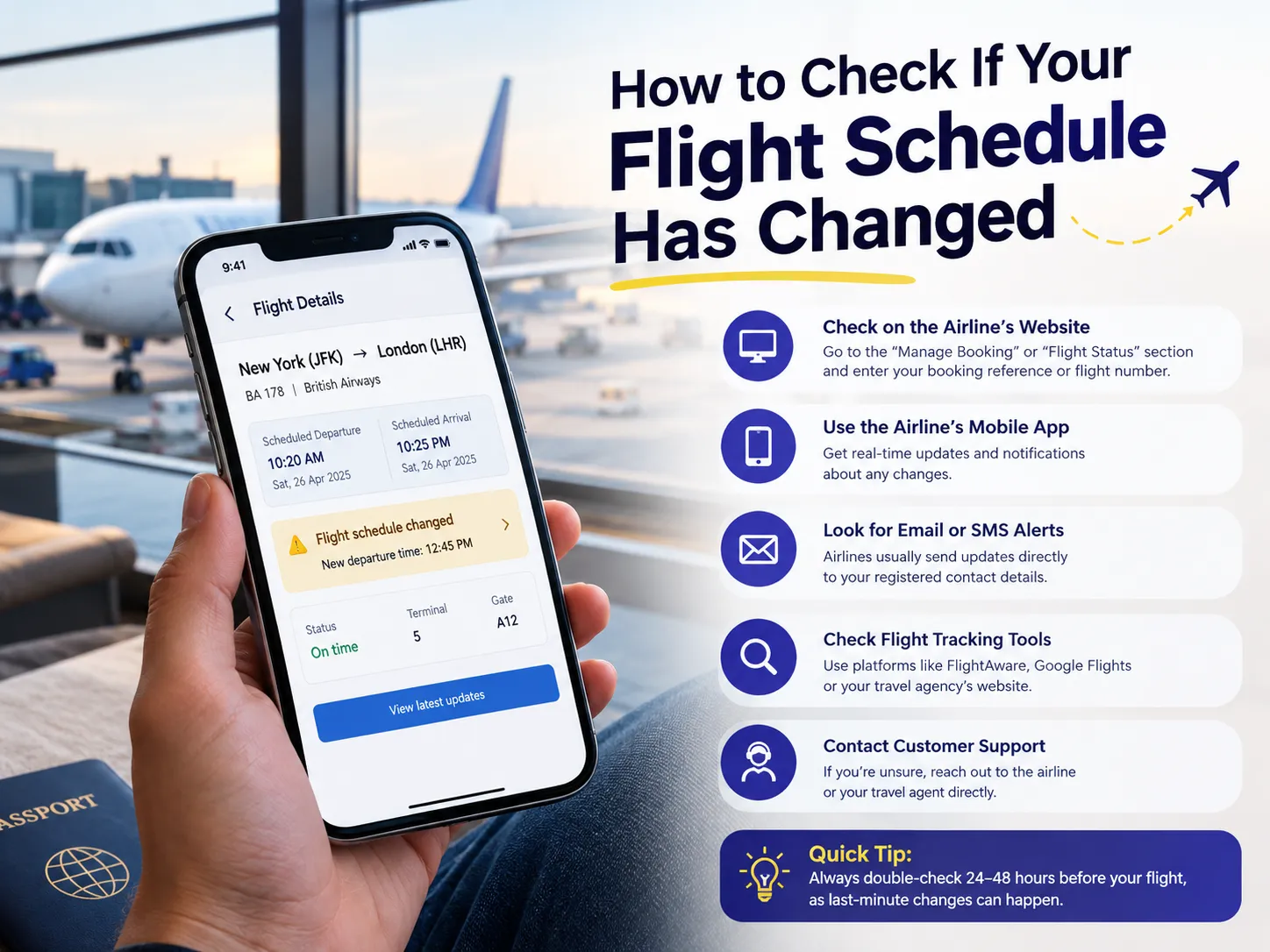 how to check if your flight schedule has changed