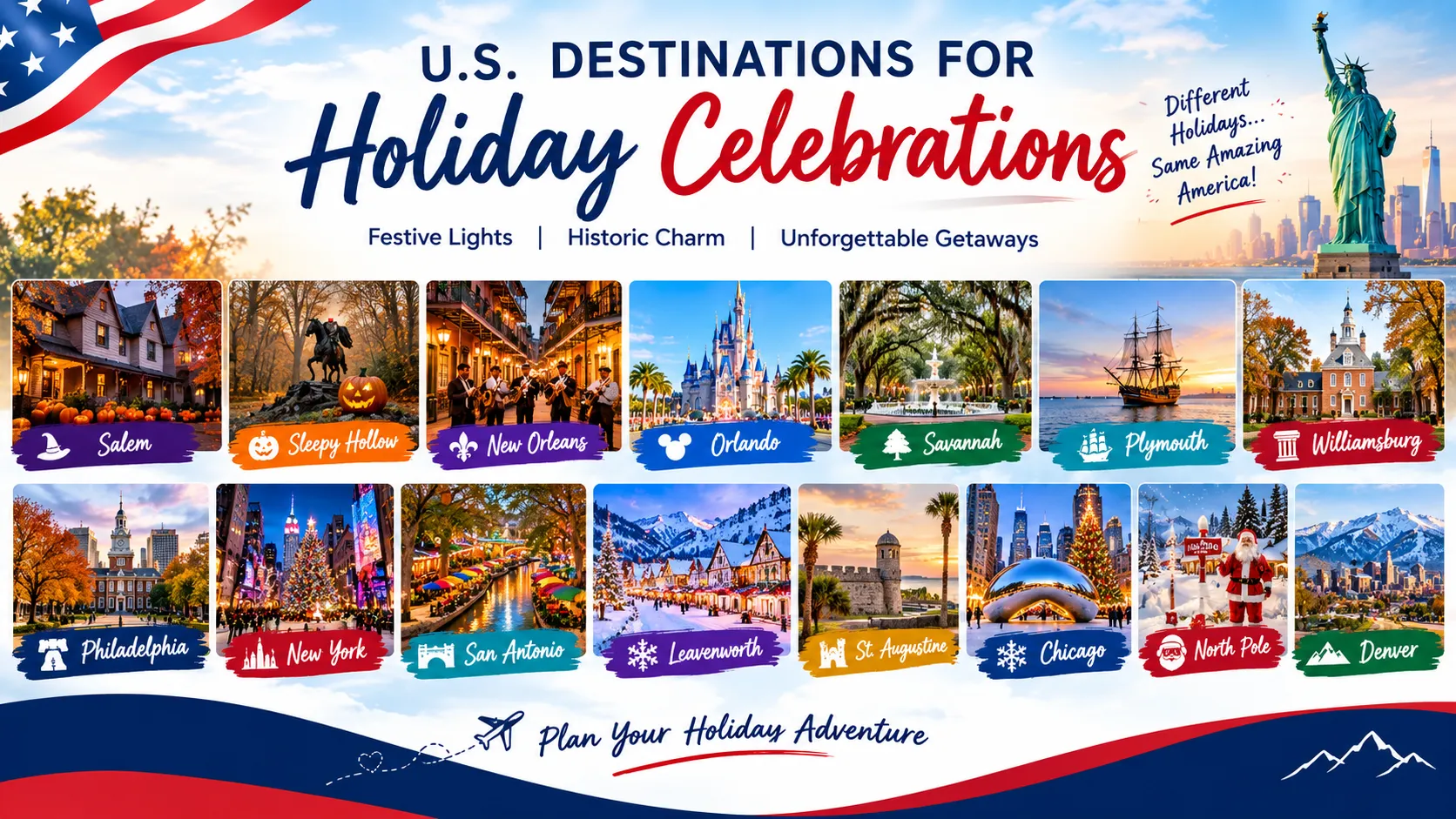 U.S. destinations for holiday celebrations