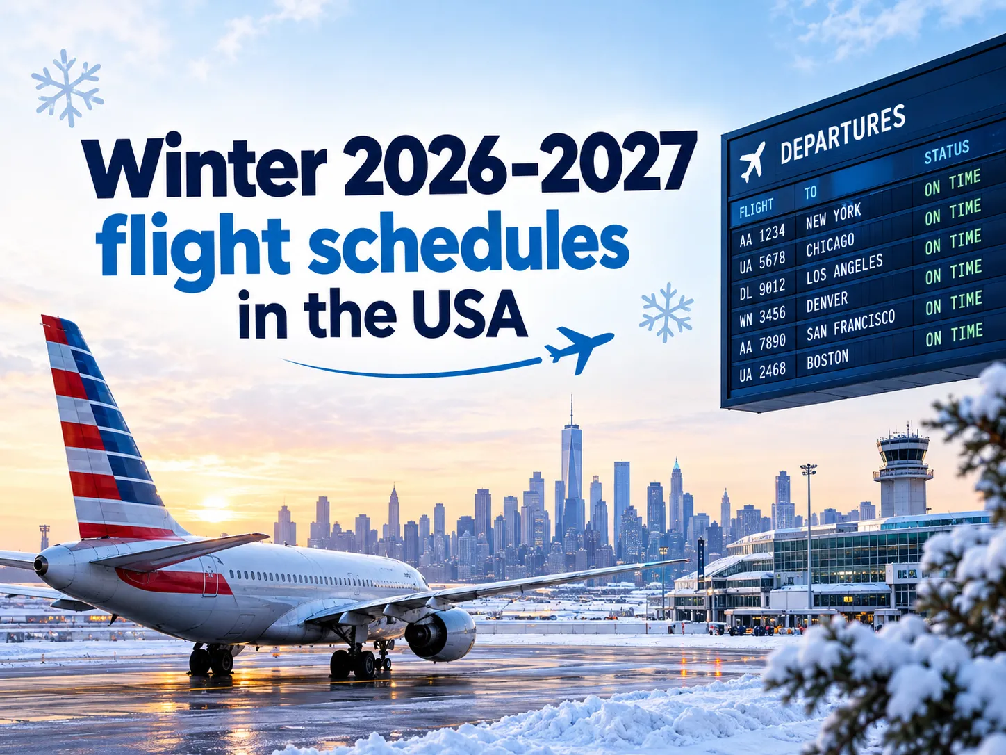 Winter 2026–2027 flight schedules in the USA